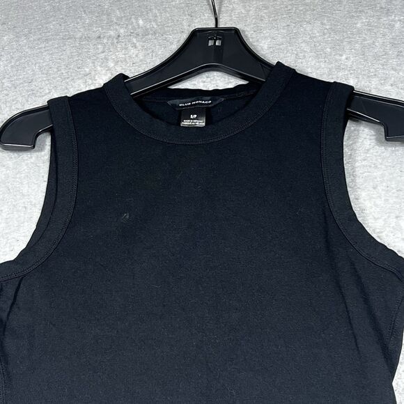 Club Monaco Womens Small Black Tank Top Sleeveless Scoop Neck Stretch Sleeveless - Picture 2 of 11